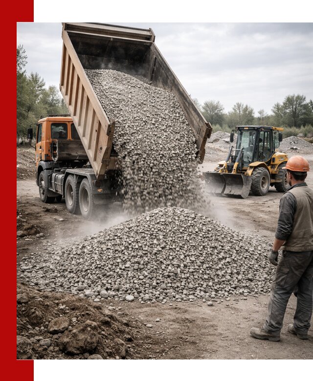 Доставка щебня в Муравленке крупными и мелкими фракциями