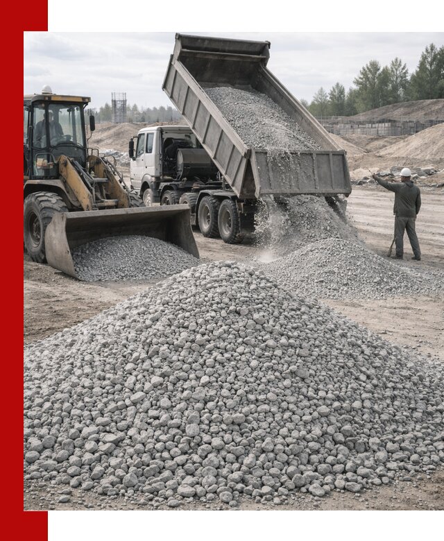 Доставка известнякового щебня фр. 5–20 в Муравленке