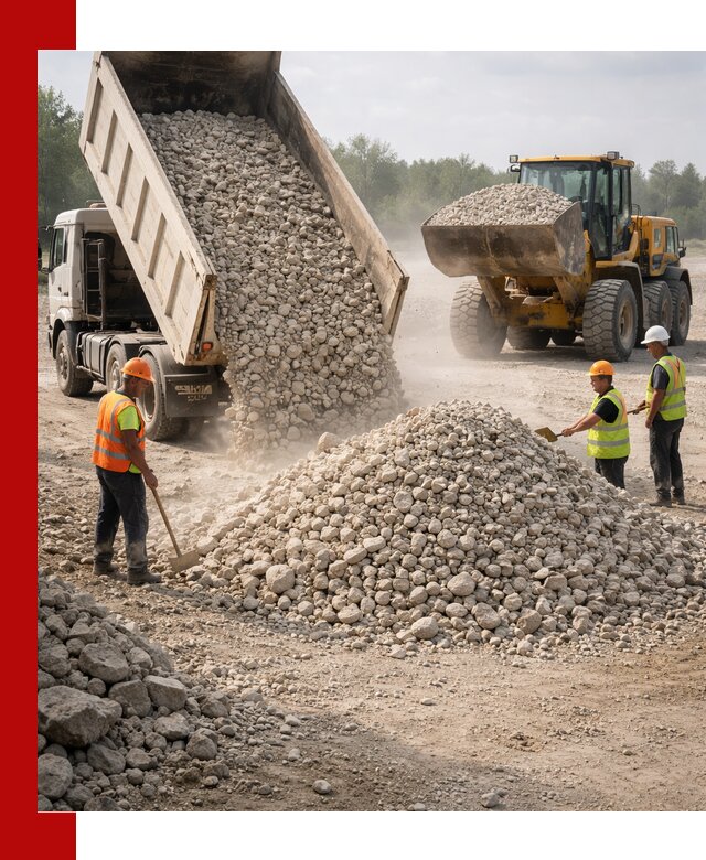 Доставка известнякового щебня фр. 40-70 в Муравленке