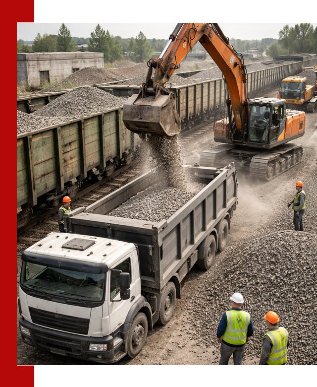 Железнодорожный щебень фракция 25–60 для поставок в Муравленке