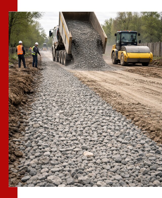 Доставка щебня для отсыпки дорог в Муравленке высокого качества