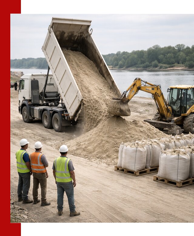 Доставка речного песка в Муравленке самосвалами и погрузкой