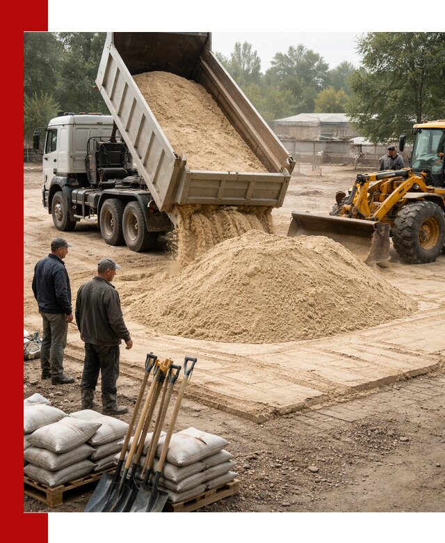 Доставка мытого песка в Муравленке с самосвалами по выгодной цене