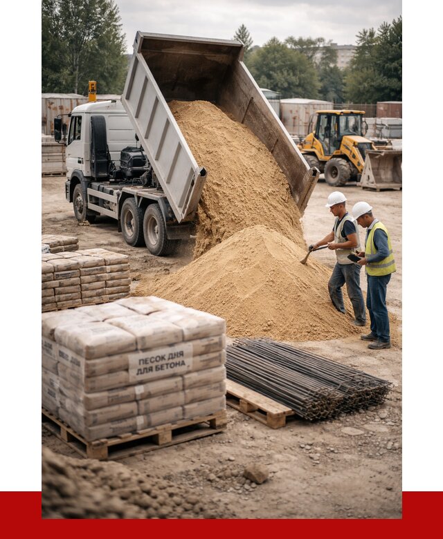 Песок для бетона в Муравленке от 2677 р. с доставкой, ПРОНЕРУДМрв