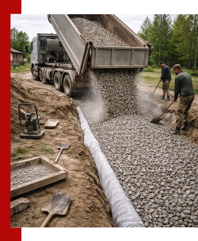 Гравий для дренажа с доставкой в Муравленке качественный и недорогой