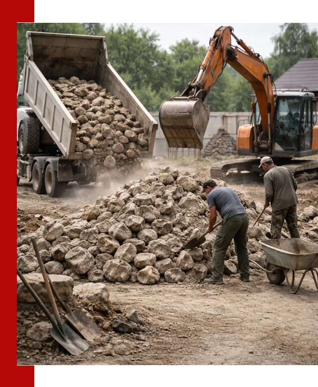 Доставка и разгрузка бутового камня в Муравленке