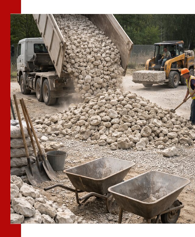 Доставка и продажа бутового известнякового камня в Муравленке