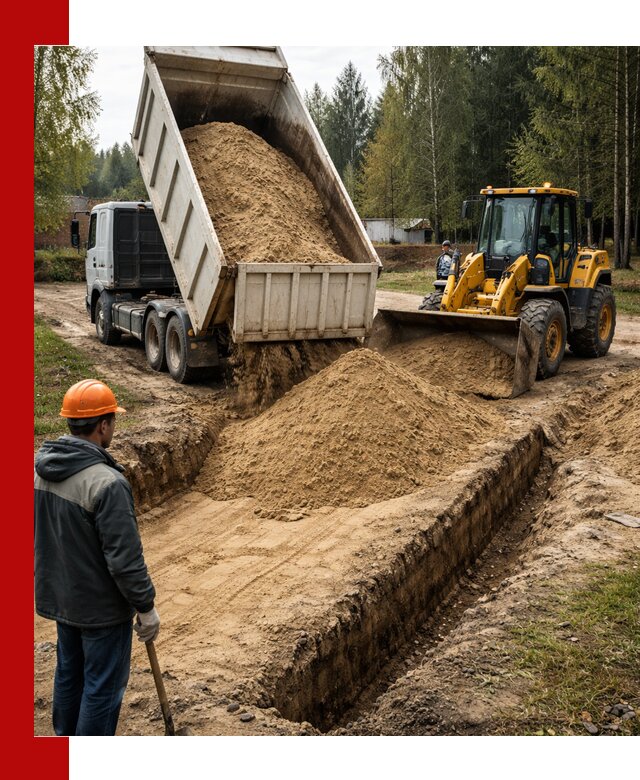 Доставка песчаного грунта в Муравленке для строительных работ