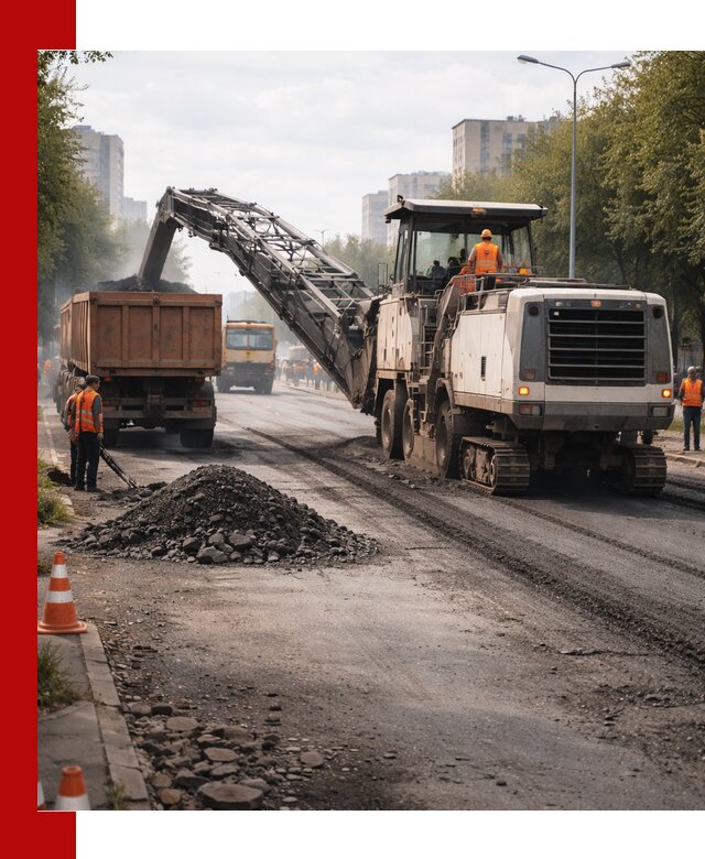 Фрезерованный асфальт в Муравленке — удаление и вывоз старого покрытия