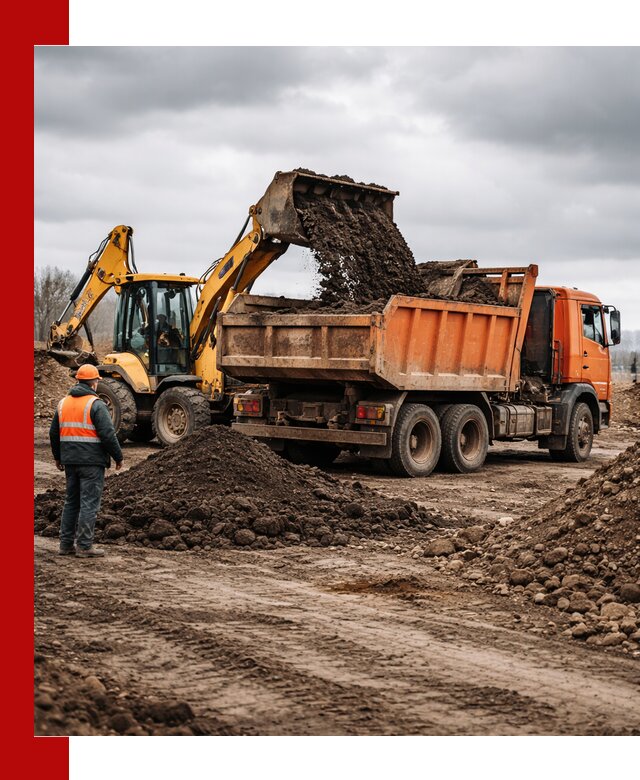 Вывоз грунта и строительного мусора в Муравленке грузовыми самосвалами