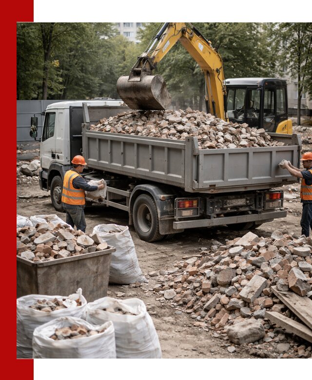 Вывоз строительного мусора в Муравленке с самосвалами и контейнерами